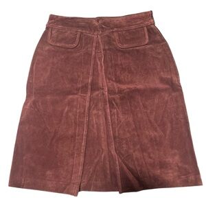 Vintage Maxima Wilsons Suede Leather A-Line Midi Skirt Women's Size 14